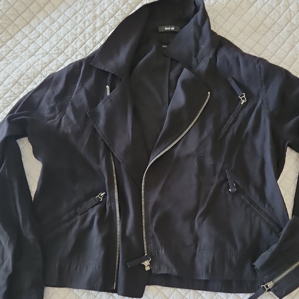 Miss Me Black Leather Moto Jacket